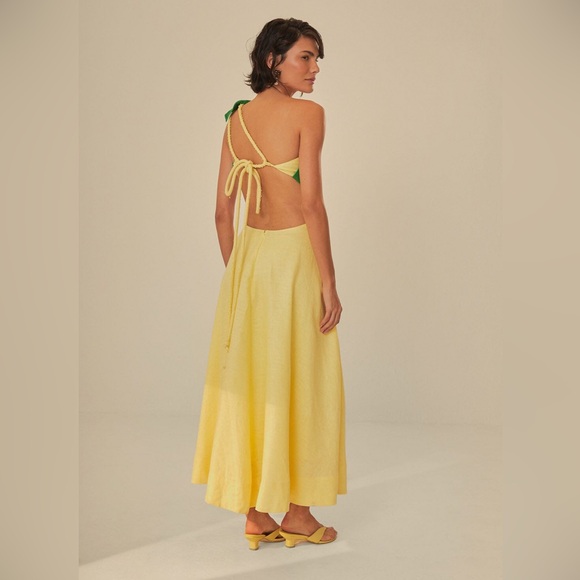 Farm Rio Palm Tree Cutwork Midi Dress - Picture 8 of 9